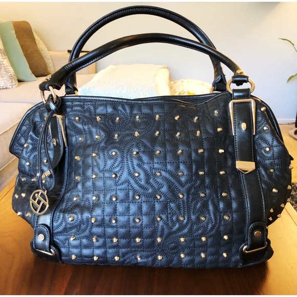 Handbags - Large studded leather bag